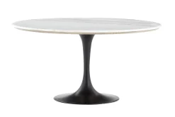 Aboah, Eettafel, Rond, Wit Marmer, 145 Cm
