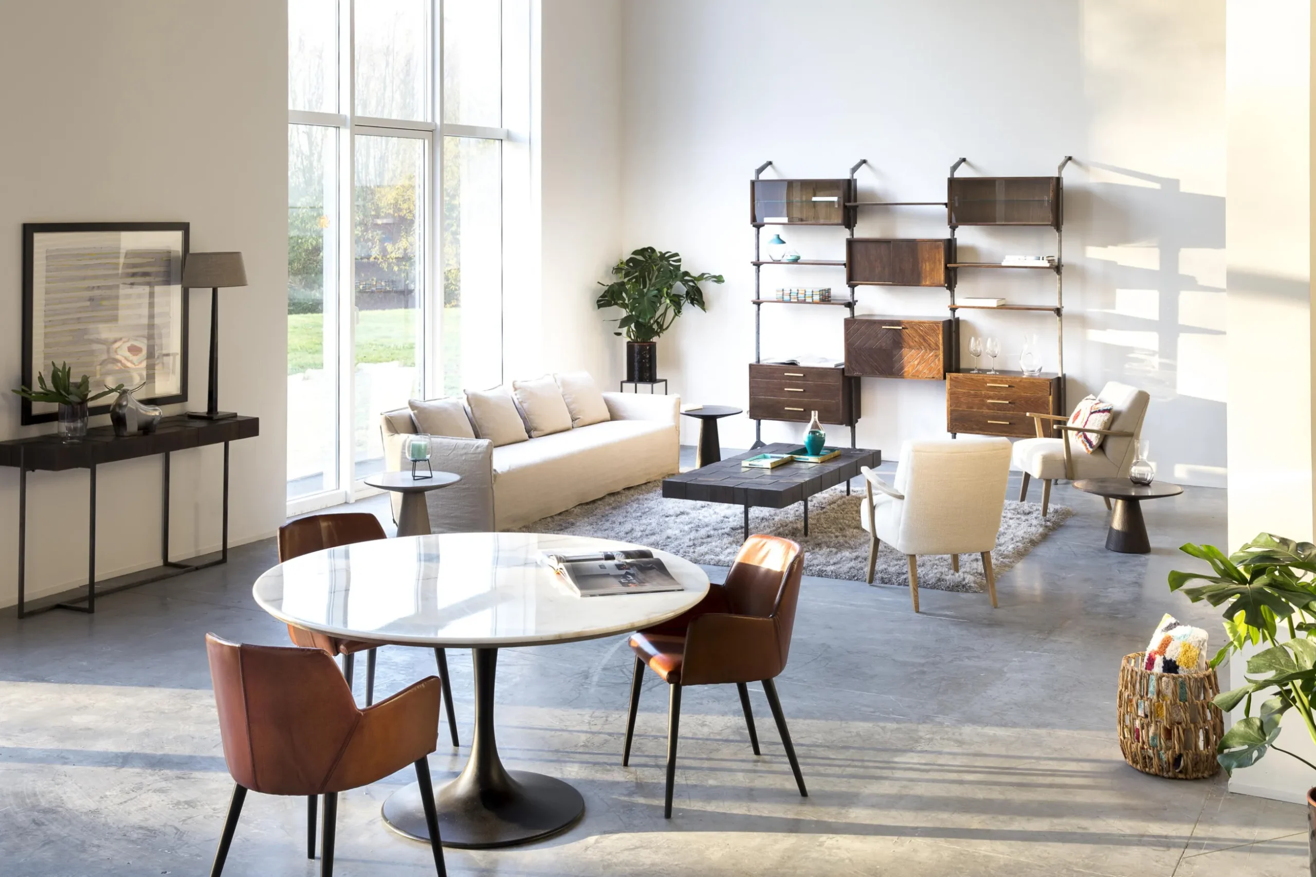 Aboah, Eettafel, Rond, Wit Marmer, 145 Cm