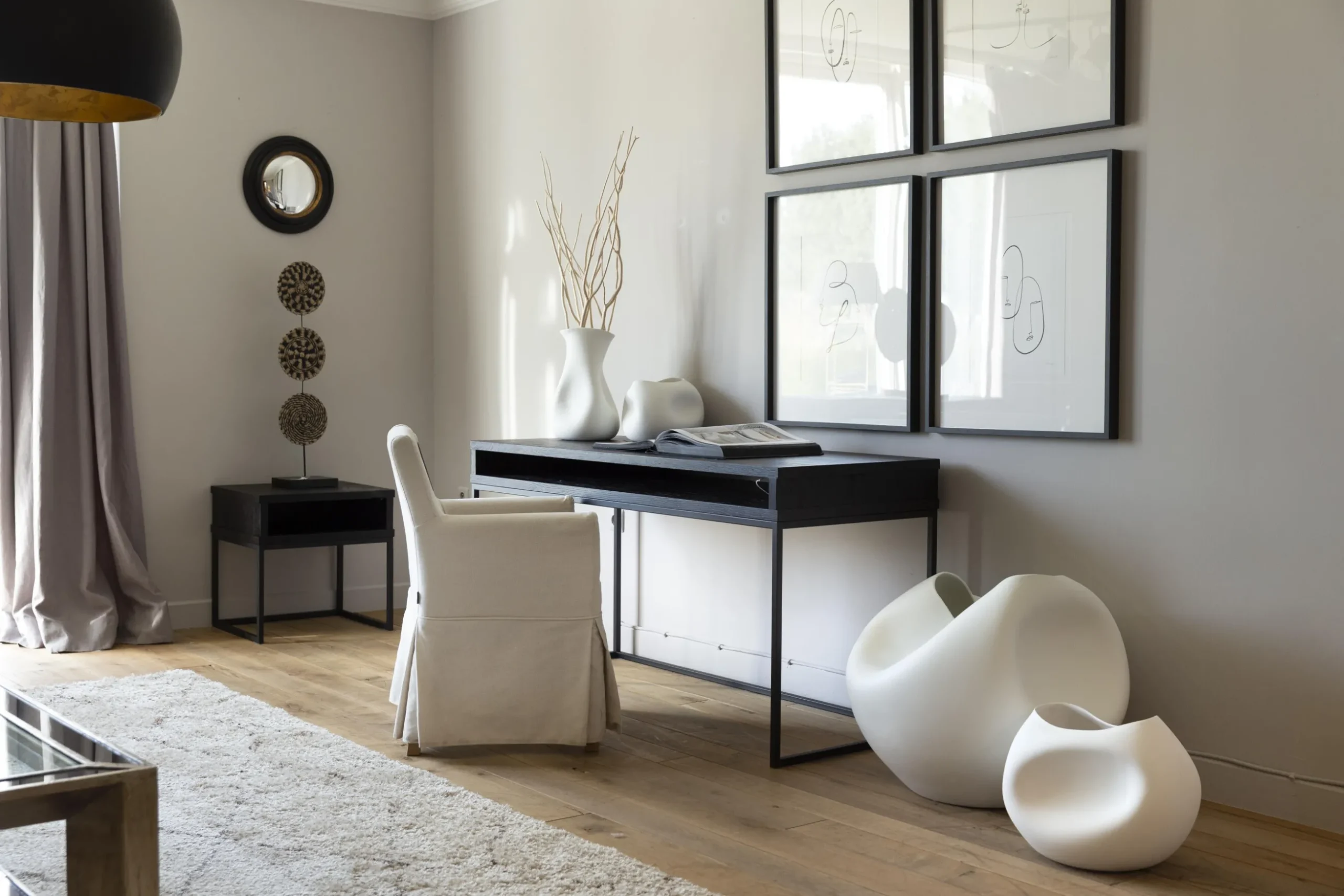 Armand, Bureau, Zwart Eiken En Metaal