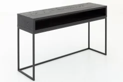 Armand, Consoletafel, Zwart Eiken En Metaal