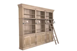 Balmore, Boekenkast, Verweerd Eiken, 3-Delig, Met Ladder