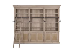 Balmore, Boekenkast, Verweerd Eiken, 3-Delig, Met Ladder
