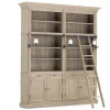 Balmore, Boekenkast, Verweerd Eiken, 2-Delig, Met Ladder