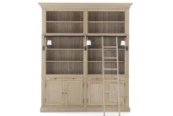 Balmore, Boekenkast, Verweerd Eiken, 2-Delig, Met Ladder