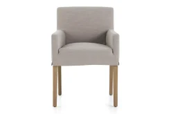 Billy, Fauteuil, Berken, Gebroken Wit Linnen