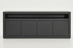 Bjorn, Dressoir, Zwart, 4 Deurs, Met Dimbare Led-Verlichting