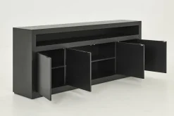 Bjorn, Dressoir, Zwart, 4 Deurs, Met Dimbare Led-Verlichting