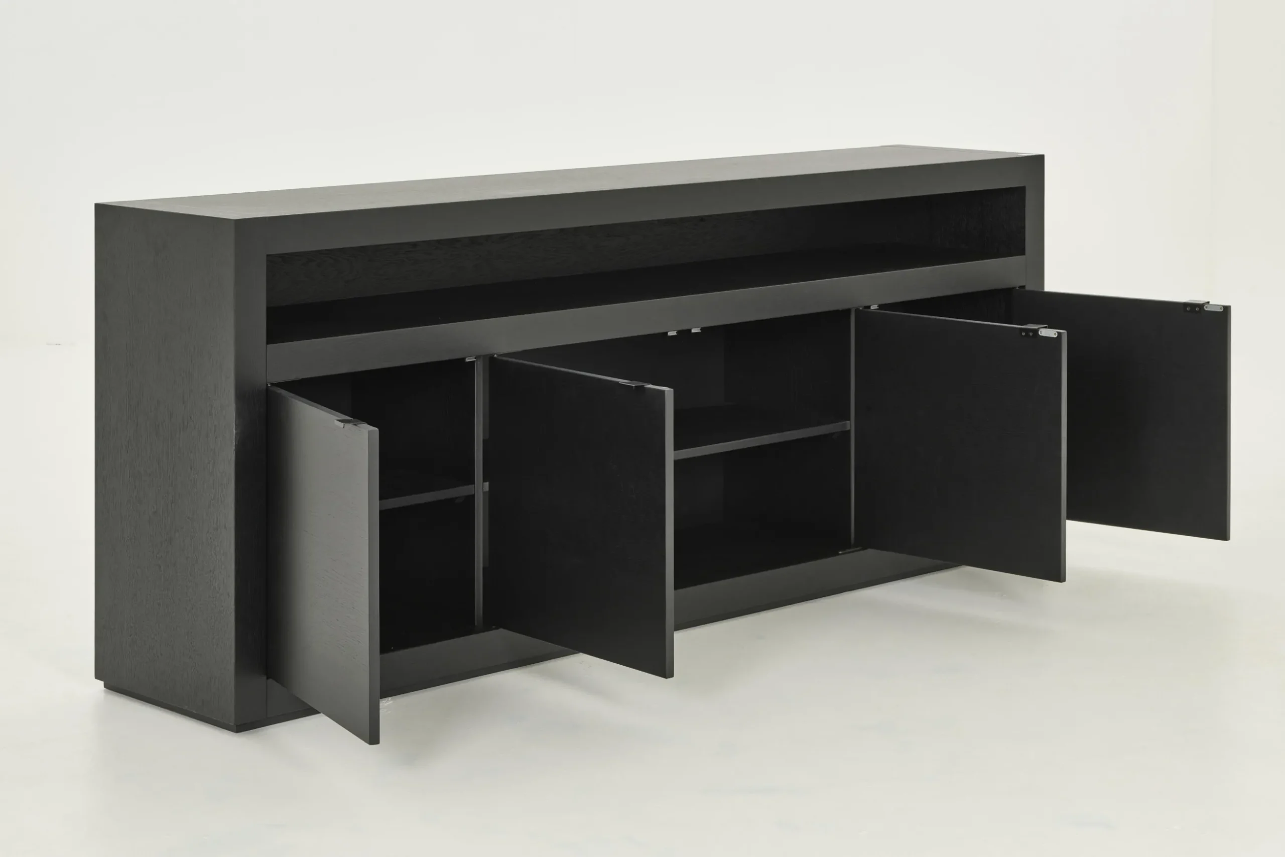 Bjorn, Dressoir, Zwart, 4 Deurs, Met Dimbare Led-Verlichting