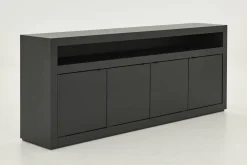 Bjorn, Dressoir, Zwart, 4 Deurs, Met Dimbare Led-Verlichting