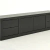 Bjorn, Tv-Meubel, Zwart, 2 Deuren, 4 Lades