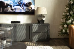 Bjorn, Tv-Meubel, Zwart, 2 Deuren, 4 Lades