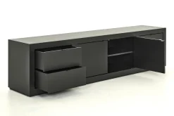 Bjorn, Tv-Meubel, Zwart, 2 Deuren, 4 Lades