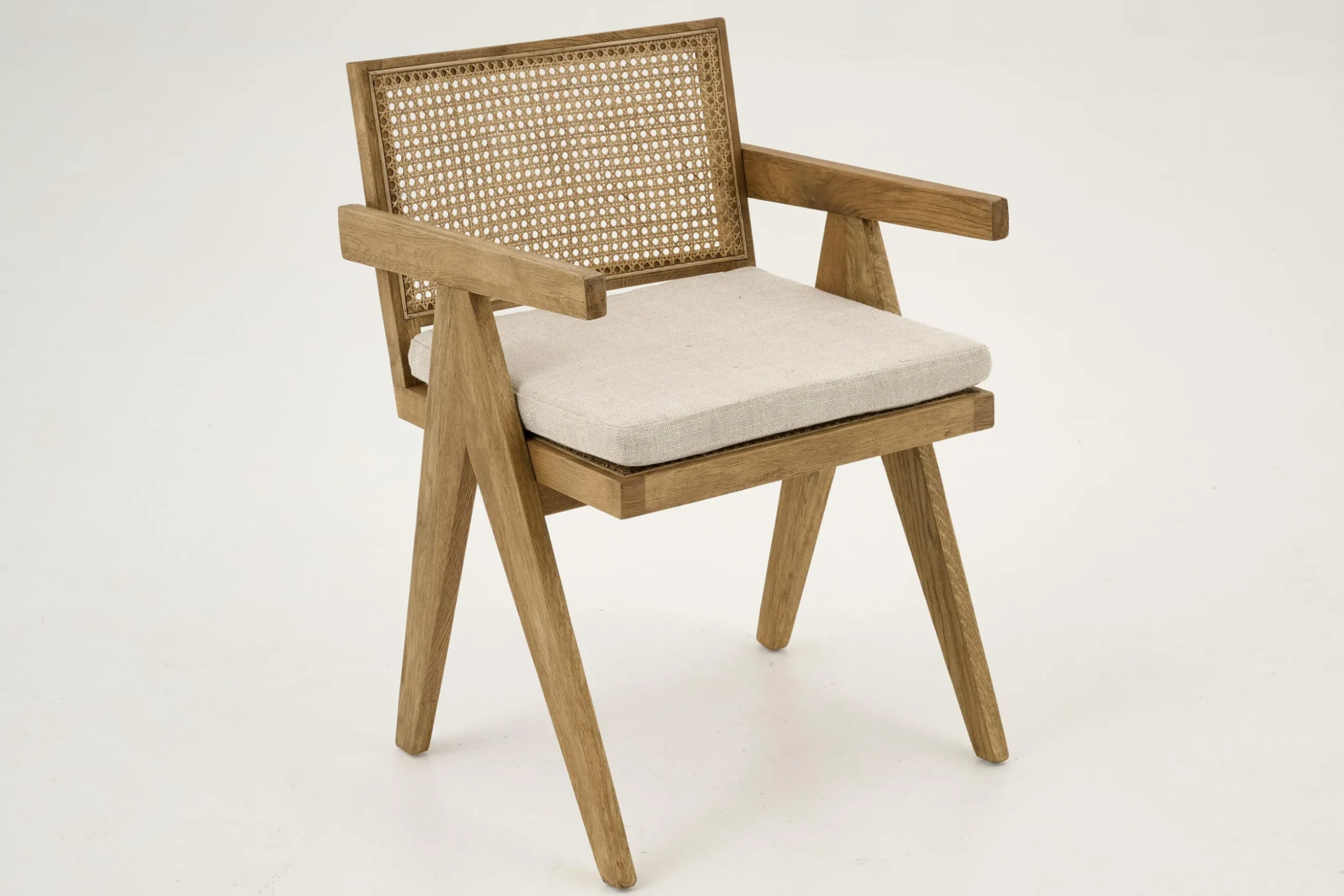 Bruno, Fauteuil, Eiken, Riet, Met Kussen
