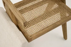 Bruno, Fauteuil, Eiken, Riet, Met Kussen