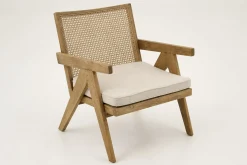Bruno, Fauteuil, Eiken, Riet, Met Kussen