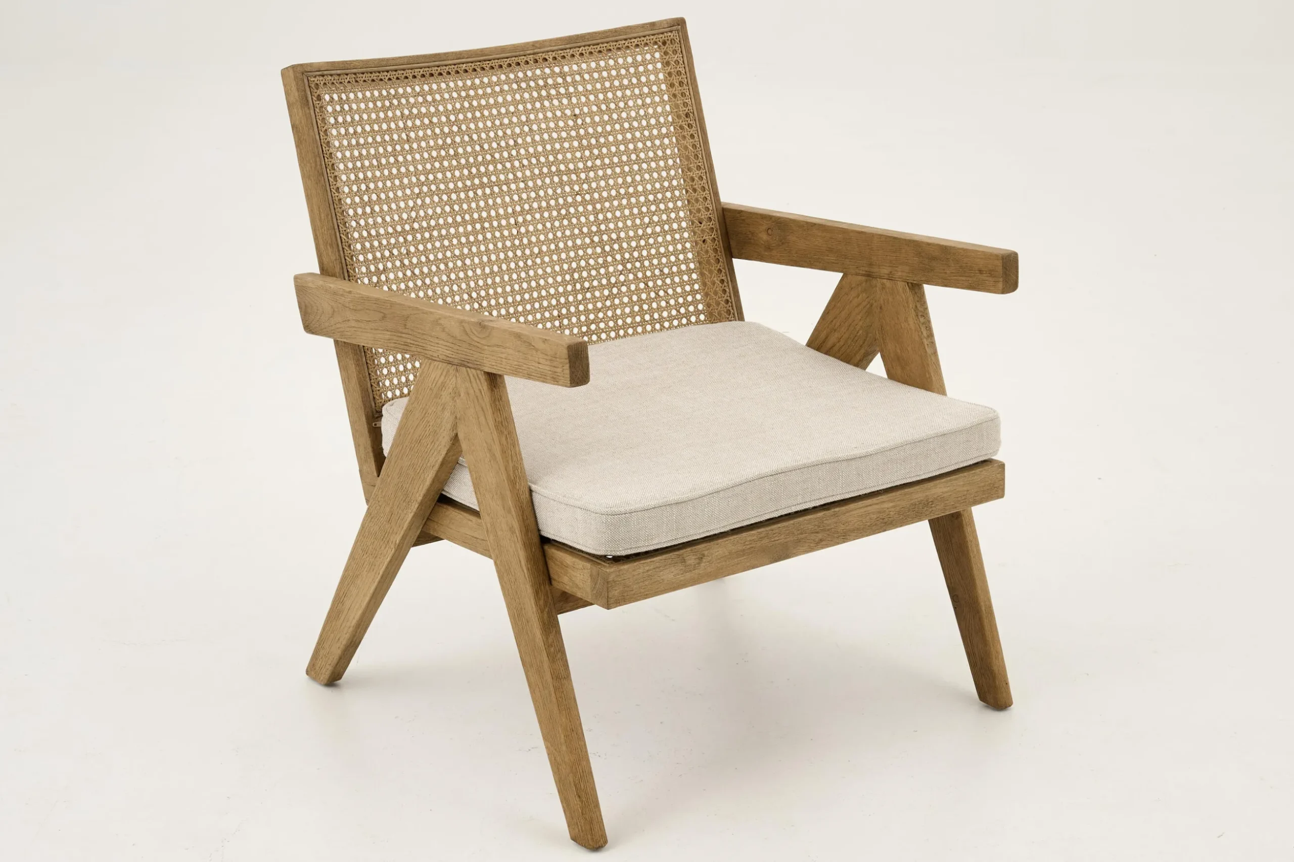 Bruno, Fauteuil, Eiken, Riet, Met Kussen