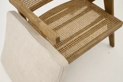 Bruno, Fauteuil, Eiken, Riet, Met Kussen