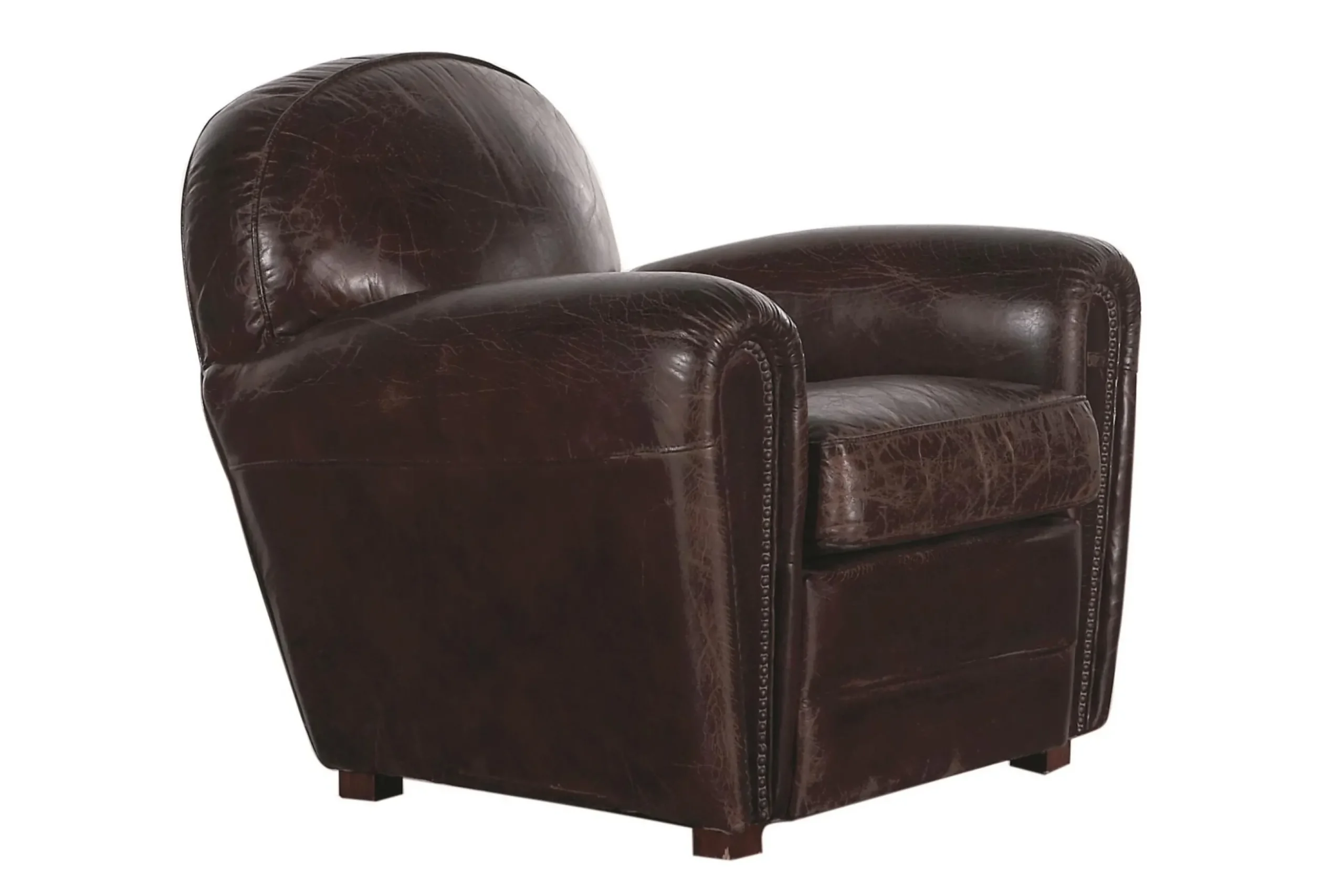Burnham, Club Fauteuil, Donkerbruin, Leer