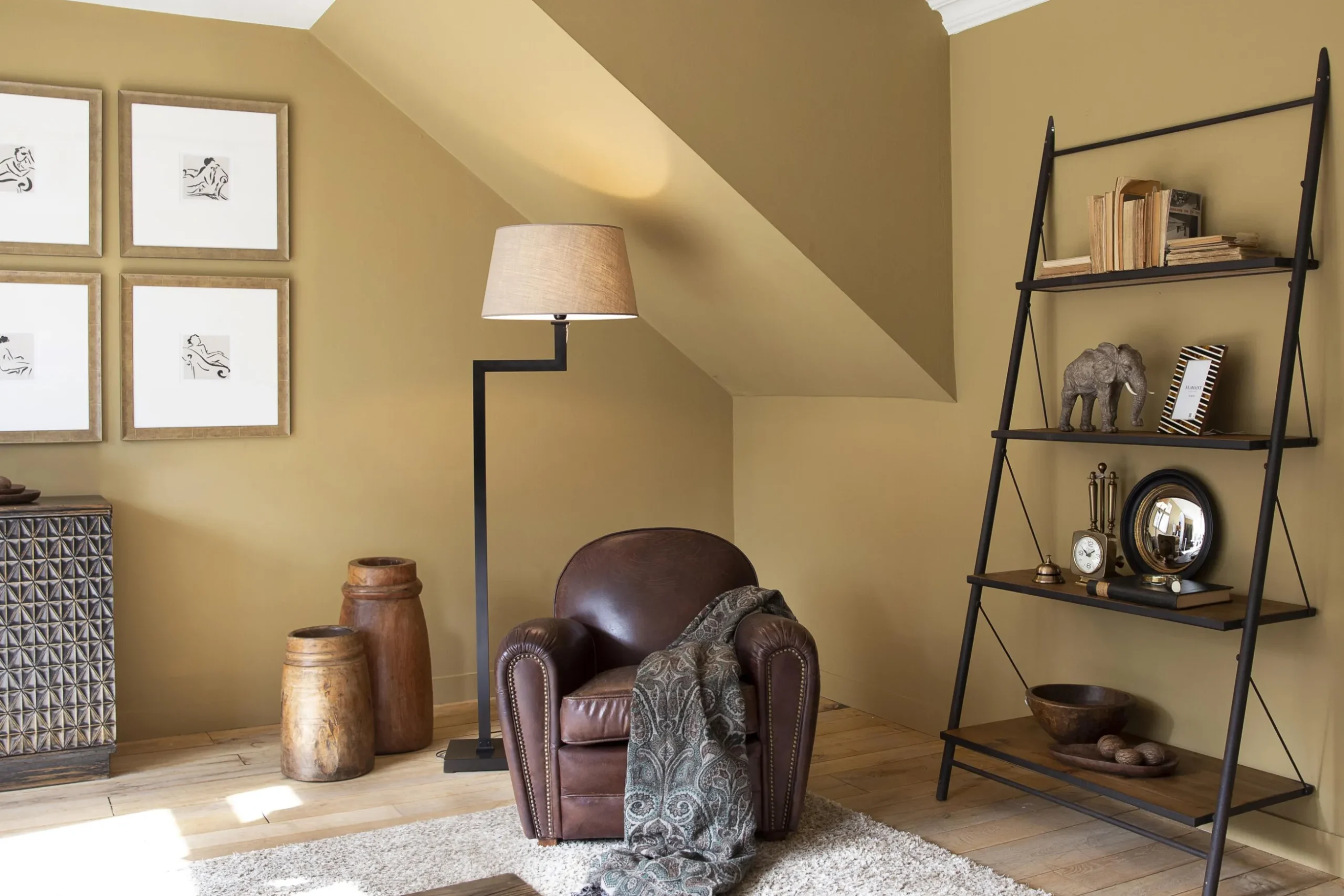 Burnham, Club Fauteuil, Donkerbruin, Leer