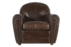 Burnham, Club Fauteuil, Donkerbruin, Leer
