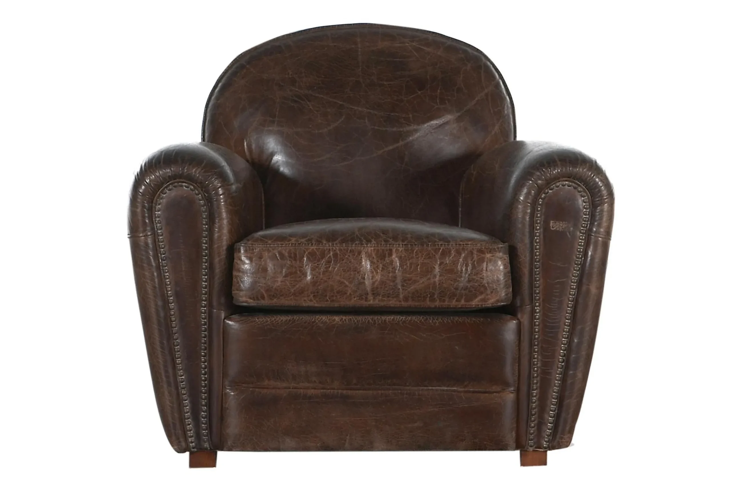 Burnham, Club Fauteuil, Donkerbruin, Leer