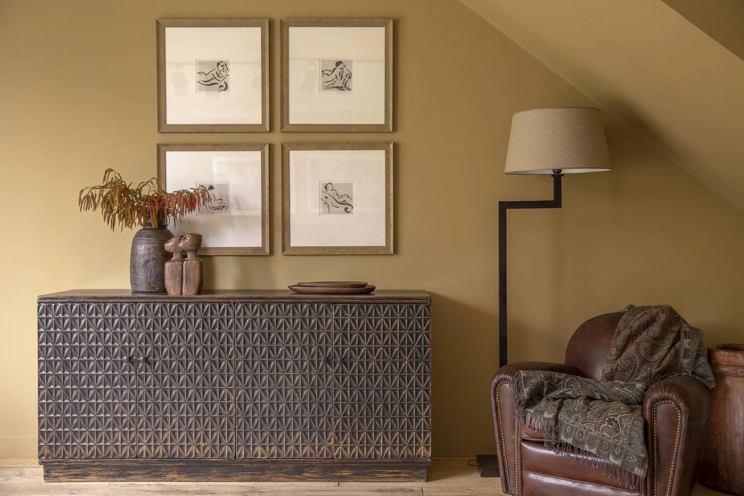 Burnham, Club Fauteuil, Donkerbruin, Leer