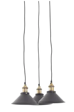 Cirino, Hanglamp, Zwart, 3 Lampenkappen