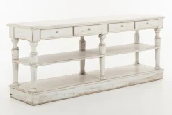 Henrice, Consoletafel, 3 Niveaus, 4 Laden, Antieke Afwerking