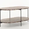 Karina, Salontafel, Marmer En Metaal, Rood