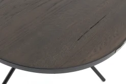 Madison, Bijzettafel, Eiken En Metaal, Rond, 60 Cm, Donkerbruin
