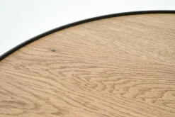 Madison, Bijzettafel, Eiken En Metaal, Rond, 60 Cm, Lichtbruin