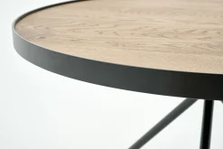 Madison, Bijzettafel, Eiken En Metaal, Rond, 60 Cm, Lichtbruin
