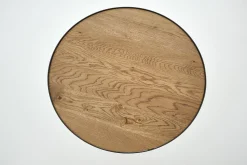 Madison, Bijzettafel, Eiken En Metaal, Rond, 60 Cm, Lichtbruin