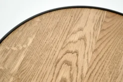 Madison, Bijzettafel, Eiken En Metaal, Rond, 45 Cm, Lichtbruin