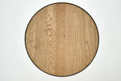 Madison, Bijzettafel, Eiken En Metaal, Rond, 45 Cm, Lichtbruin