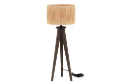 Maeve, Tafellamp Met Kap, Hout En Raffia