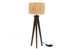 Maeve, Tafellamp Met Kap, Hout En Raffia