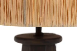 Maeve, Tafellamp Met Kap, Hout En Raffia