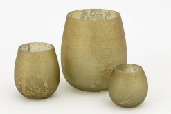 Malea, Theelichthouder, Glas, Geel, M