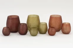 Malea, Theelichthouder, Glas, Bordeauxrood, S