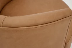 Marchetti, Fauteuil, Leer Cognoac, Draaibaar