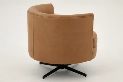 Marchetti, Fauteuil, Leer Cognoac, Draaibaar