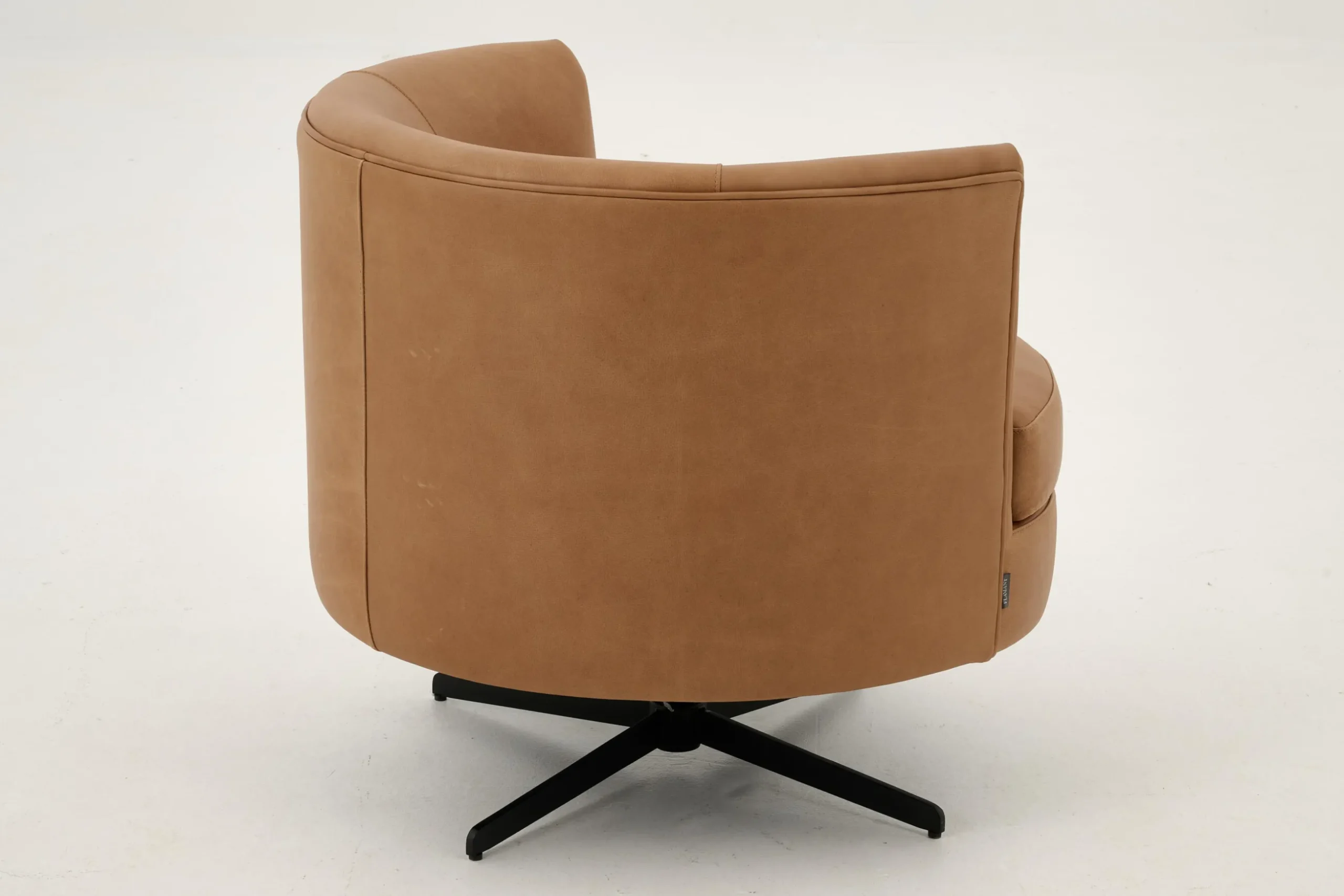 Marchetti, Fauteuil, Leer Cognoac, Draaibaar