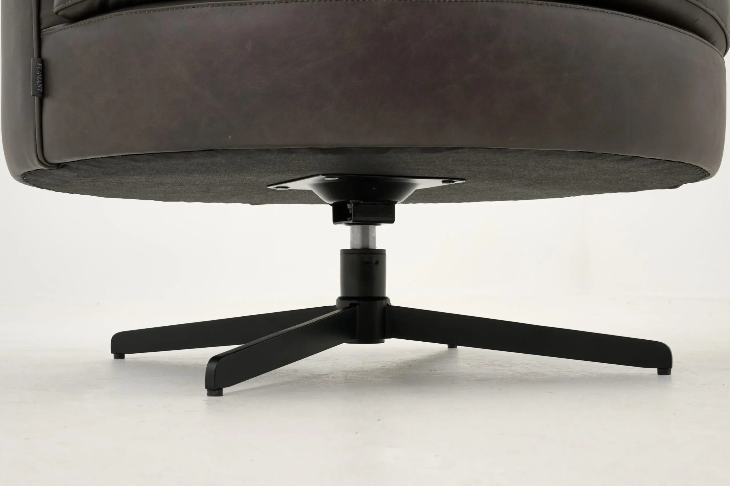 Marchetti, Fauteuil, Leer Zwart, Draaibaar