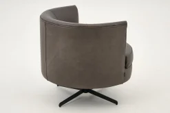 Marchetti, Fauteuil, Leer Zwart, Draaibaar