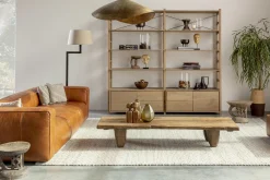 Martha, Staande Lamp, Bruin/Zwart, Messing
