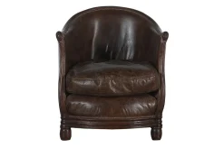 Melbury, Club Fauteuil, Donkerbruin, Leer