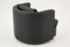 Nelia, Fauteuil, Leer Zwart, Draaibaar