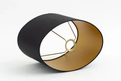 Ovaal, Lampenkap, Zwart En Goud, Ovaal, 35 Cm