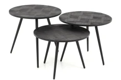 Robyn, Bijzettafel, Teruggewonnen Teak, Rond, Set Van 3